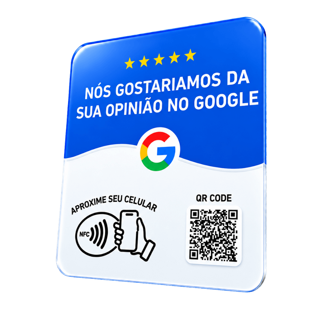 Plaquinha Aproxima Aí de avaliação no Google